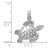 14K White Gold Textured Sea Turtle Charm K3308W