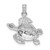 14K White Gold Textured Sea Turtle Charm K3308W