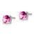 14k White Gold Round Created Pink Sapphire Earrings EM7097-CPS-W