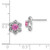 14k White Gold Created Pink Sapphire and Diamond Post Earrings EM7459-CPS-006-WA