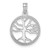 14K White Gold Small Tree of Life In Round Frame Charm K7139W