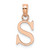 14K Rose Gold Polished Block Letter S Initial Pendant K6423RS