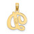 14KY Script Letter D Initial Pendant K6422D