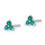 14k White Gold 3-stone Created Emerald Triangle Earrings EM7119-EM-W