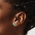 14k White Gold 3-stone Created Emerald Triangle Earrings EM7119-EM-W