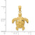 14k Diamond-cut Polished Sea Turtle Pendant K6033