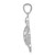14k White Gold Diamond-cut Polished Sea Turtle Pendant K6034