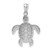 14k White Gold Diamond-cut Polished Sea Turtle Pendant K6034