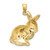 14K Textured Sitting Rabbit Charm K6510