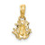 14K 2-D Textured Miniature Frog Charm K6551