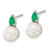 14k White Gold FWC Pearl and Emerald Post Earrings EM8094-EM-W