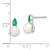 14k White Gold FWC Pearl and Emerald Post Earrings EM8094-EM-W