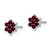14k White Gold Garnet Floral Post Earrings EM7199-GA-W