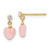 14k Madi K CZ and Pink Cat's Eye Heart Dangle Post Earrings GK737