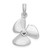 14K White Gold 3-D Polished Three Blade Propeller Charm K7457W