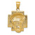 14K Gold Polished Large Jesus Head With Crown Pendant K5584