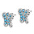 14k White Gold Turquoise/White Topaz Butterfly Earrings EM7426-BTQ-W