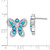 14k White Gold Turquoise/White Topaz Butterfly Earrings EM7426-BTQ-W