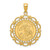 14K Gold Polished / Satin Saint Michael Medal Pendant K5668