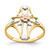 14K Two-tone W/White Rhodium Polished Cross w/Flower Ring K5722