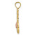 14k Two-Tone Sitting Cat w/ Bow and Flower Charm K9193