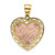 14K Two-tone Polished Lace Trim Heart Pendant K5850