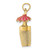 14K 3-D Cocktail Drink w/Fuschia Enamel Umbrella and Lime Charm K6679