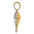 14k w/Rhodium 3-D Reversible Puffed Dolphin Charm K9322