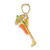 14K Orange Enameled Margarita Drink w/Umbrella and Lime Charm K6777