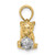 14k Two-Tone 3-D Cat Playing with Moveable Ball Charm K9319