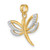 14k w/Rhodium Textured Dragonfly Charm K9341