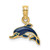 14K Blue Enamel Dolphin Charm K6750