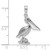 14K White Gold Standing Pelican Charm K3118W