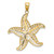 14K with White Rhodium Starfish Filigree Charm K9405