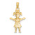 14k Solid Polished Girl with Pig-Tails Charm K4747