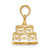 14K Polished Enameled JUST MARRIED 3-D Wedding Cake Pendant K6873