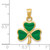 14k Enameled 3 Leaf Clover Pendant K1721