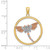 14k Two-tone White Rhodium Textured Dragonfly in Round Frame Charm K9555