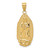 14K Polished Our Lady Of Guadalupe Oval Disc Engraved Pendant K5645