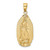 14K Polished Our Lady Of Guadalupe Oval Disc Engraved Pendant K5645
