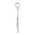 14K White Gold Polished and Textured Crucifix Charm K8584W