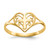14k Polished Heart w/ Cross Ring K5117