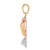 14k Tri-color Triple Dolphin Circle Pendant K9778