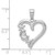 14K White Gold Heart w/MOM Charm K5196W