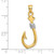 14K w/Rhodium 3-D Fish Hook With Rope Charm K9032