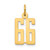 14k Small Elongated Number 66 Charm LES66