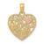 14K Two-tone Polished NANA w/Flower on Heart Pendant K5206
