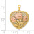 14K Two-tone Polished Flowers in Heart Pendant K5849