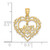 14K Polished MOM Dangle in Fancy Heart Pendant K8855