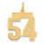 14k Medium Satin Number 54 Charm LSM54